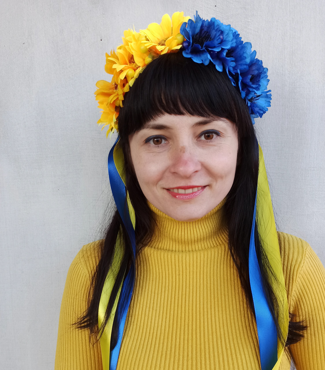 Український обруч з соняхами та волошками, фото 1