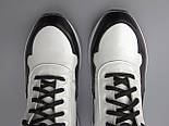 Кросівки шкіряні білі чорні жіночі взуття демісезонне літнє Rosso Avangard Shark White&Black, фото 9