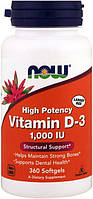 Now Foods, витамин D3 (360 капс. по 1000 МЕ), vitamin D-3, вітамін Д3