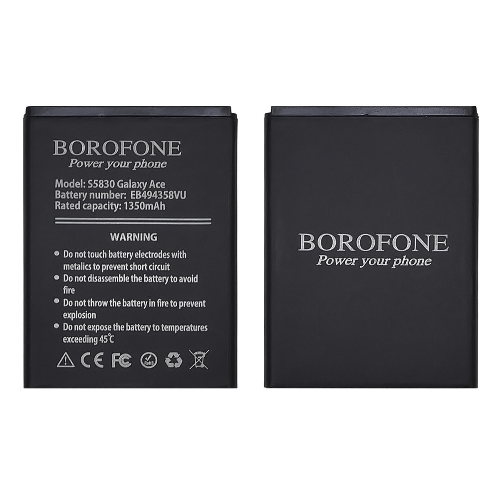 DR Аккумулятор Borofone EB494358VU для Samsung S5830/ S5660/ S5670/ S5839/ S6102/ S6500/ S6802/ S7250/ S7500, фото 1