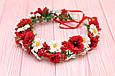Вінок для волосся / віночок на голову Okl з маками та ромашками під вишиванку 549, фото 3