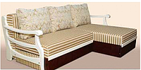 Угловой диван еврокнижка Санта Круз №1 с подлокотниками из дерева