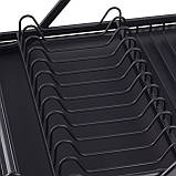 Сушарка для посуду Kamille 59х38х13 см з алюмінію з піддоном KM-0751, фото 8