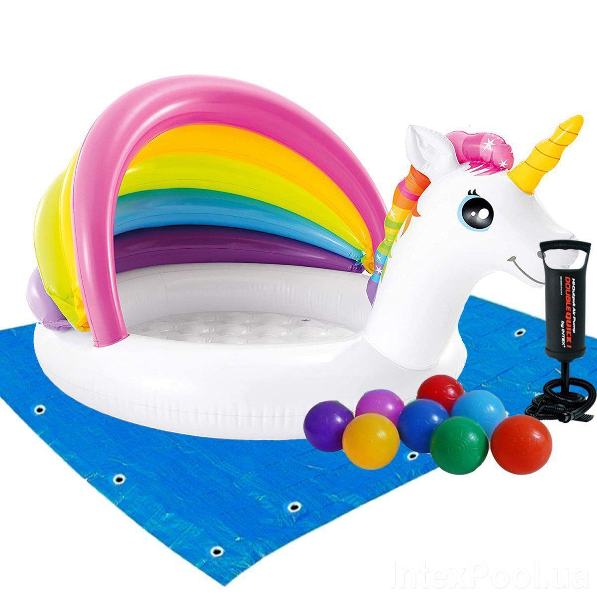 Дитячий надувний басейн Intex 58414 "Ананас" з навісом