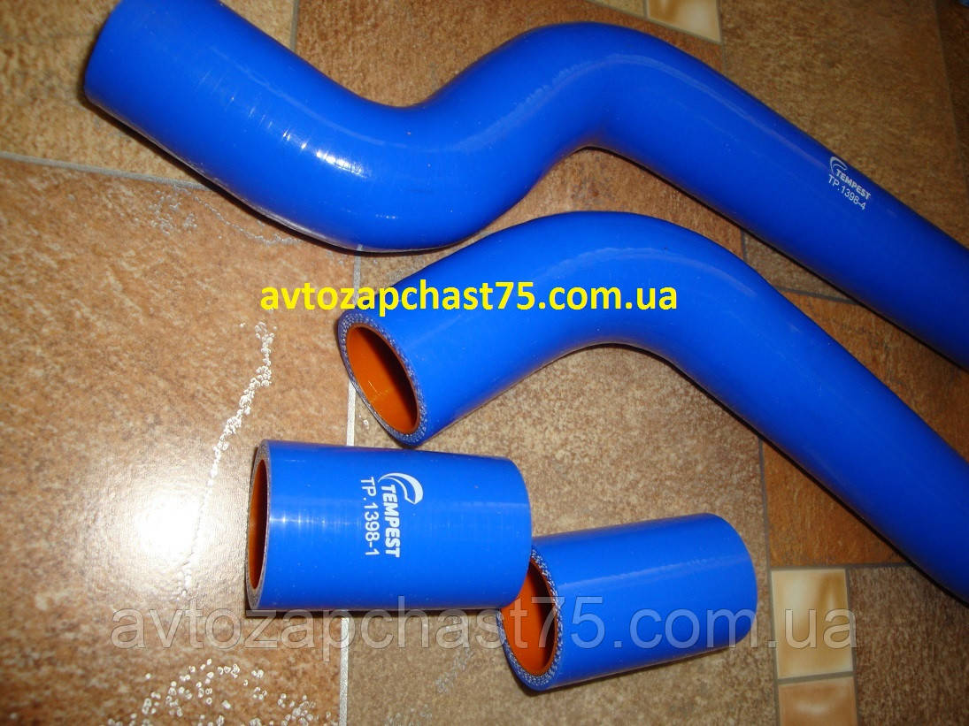 Патрубки радіатора ваз 2108, 2109, 21099, карбюраторний двигун, силіконові, 4 шт. (Tempest, Тайвань), фото 1