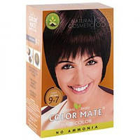 Фарба Колор Мейт світло-коричнева 9.7, Краска для волос Колор Мейт светло-коричневая, Color Mate Herbal Based