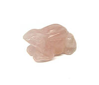 Фигурка Лягушка натуральный камень розовый кварц