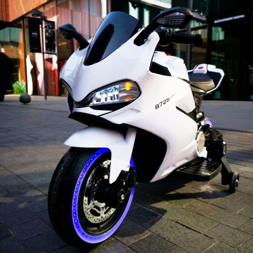 Дитячий електромотоцикл M 4104 EL-1 мотоцикл на акумуляторі білий, фото 1