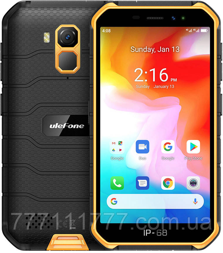 Смартфон не убиваемый с нфс и хорошим аккумулятором UleFone Armor X7 2/16Gb Orange (Global) Предоплата 100% - фото 1 - id-p1608117700