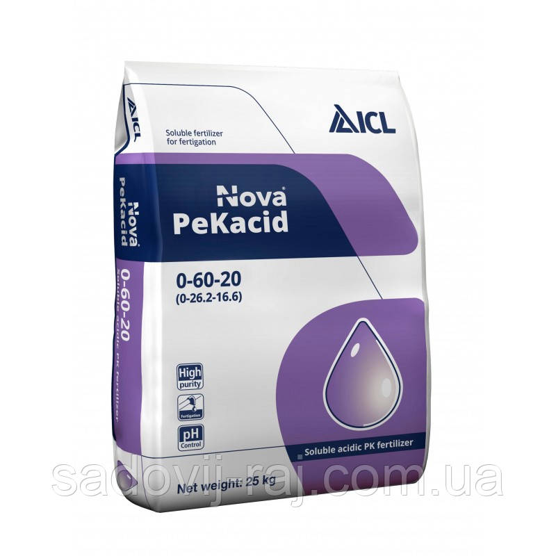 Добриво Nova PeKacid Пекацид 0-60-20 25 кг ICL Ізраїль