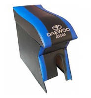 Подлокотник Daewoo Lanos черно-синий с логотипом (изогнутый)