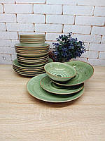 Сервіз столовий TULU porselen на 6 персон (24 шт); фарфор. арт Spiral Green