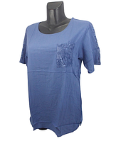Женская блуза штапель JJF 206 XL синяя