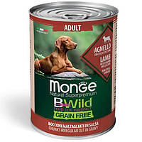 Влажный корм MONGE Монж DOG WET BWILD Adult ягненок тыква цукини, 0,4 кг