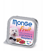 Влажный корм MONGE Монж DOG FRUIT с курицей и малиной, 0,1 кг