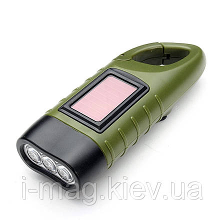 LED-ліхтар на сонячній зарядці та з ручним генератором, фото 2