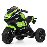 Детский мотоцикл электрический Yamaha 3-х колесный зеленый