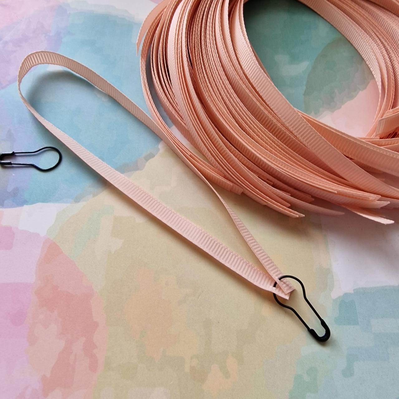 Біркотримачі стрічка репсова 6мм, Персиковий