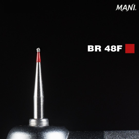 Алмазний бор MANI кулястий BR-48F (ISO 001/006) червоний.