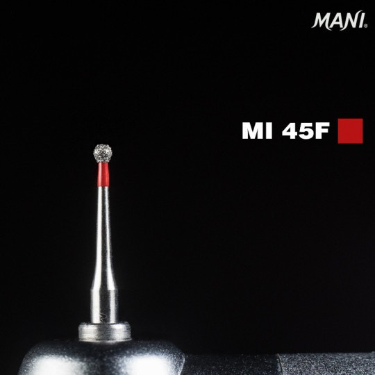Алмазний бор MI-45F. Кульоподібний (кулька) (ISO 001/010), Mani червоний, фото 1