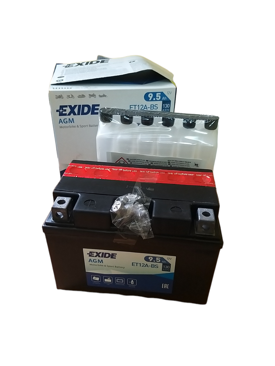 Акумулятор сухозаряджений AGM 9,5Ah 130A EXIDE ET12A-BS YT12A-BS