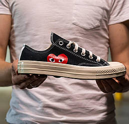 Чоловічі та жіночі кеди Converse Chuck Taylor All-Star 70s Ox Comme desGarc універсальна модель унісекс чорні