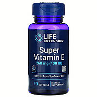 Супер витамин Е, Life Extension, 400 МЕ, 90 гелевых капсул