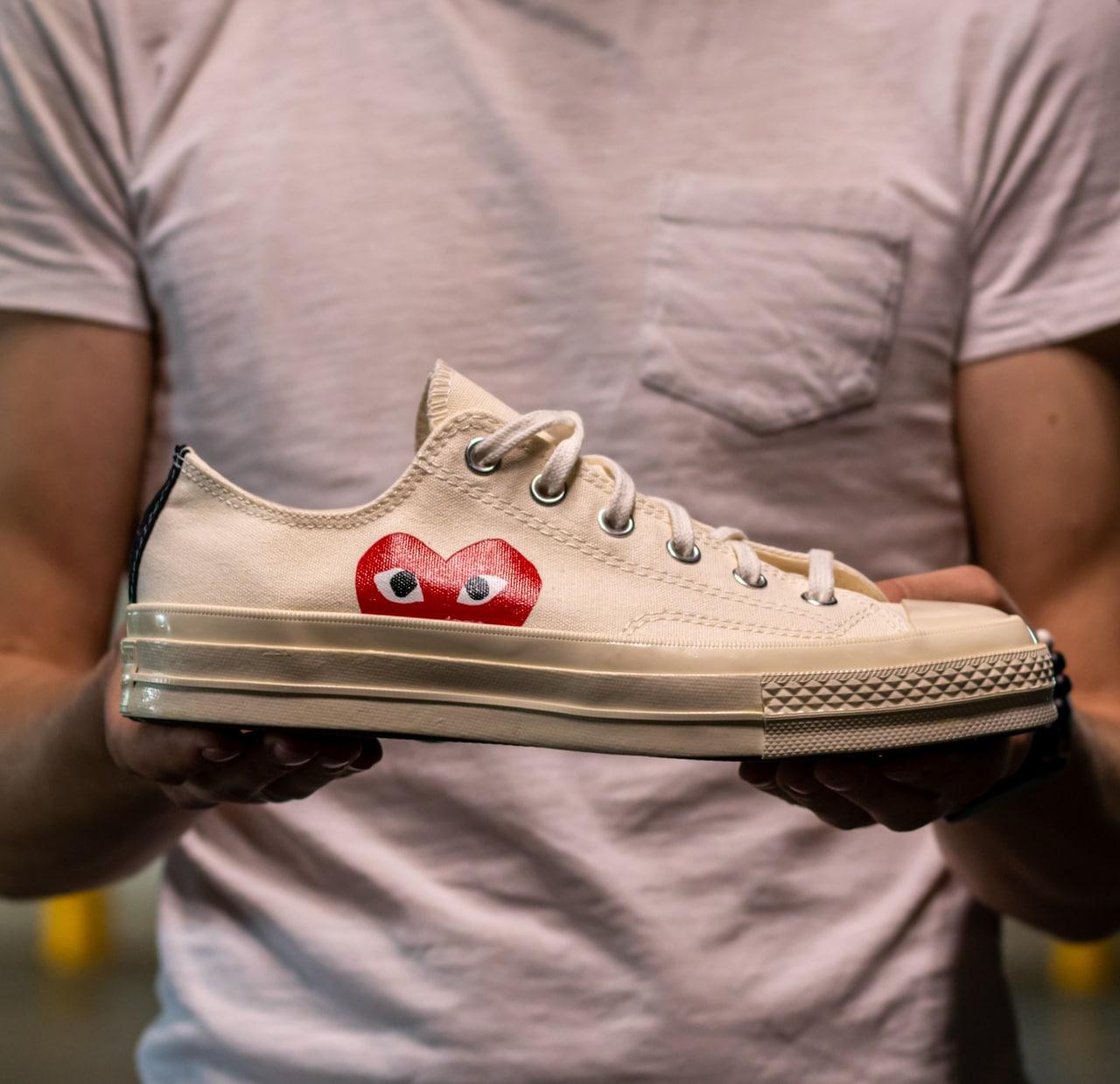 Чоловічі та жіночі кеди Converse Chuck Taylor All-Star 70s Ox Comme des Garcon бежеві модель унісекс, фото 1