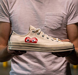 Чоловічі та жіночі кеди Converse Chuck Taylor All-Star 70s Ox Comme des Garcon бежеві модель унісекс