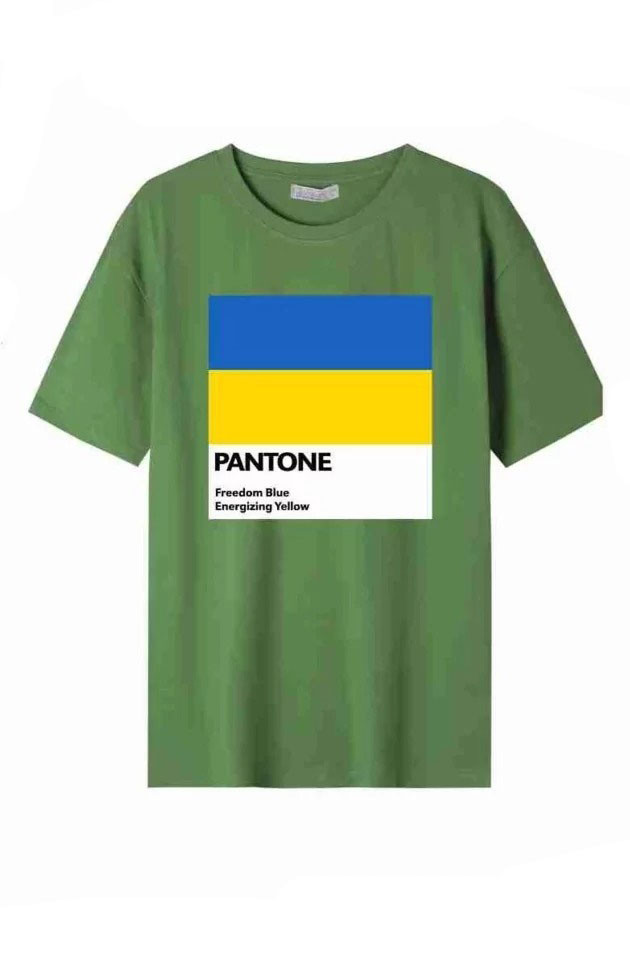 Мужская патриотическая украинская футболка PANTONE