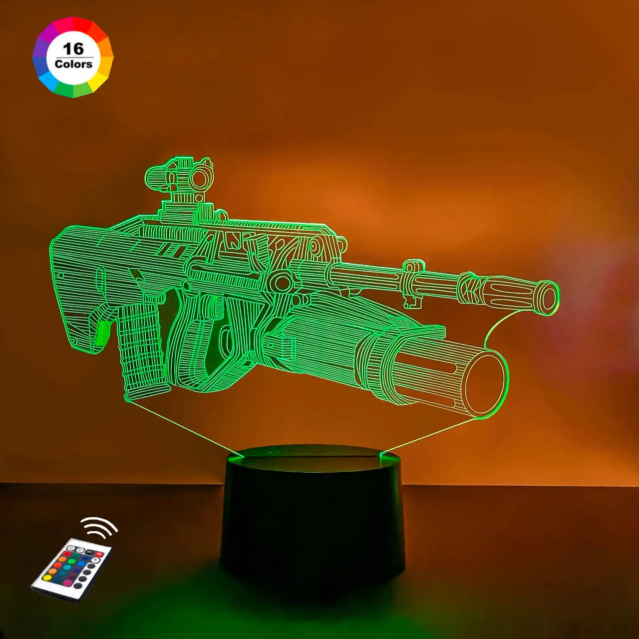 3D світильник нічник з пультом "Автомат" 3DTOYSLAMP, фото 1