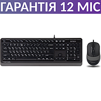 Набор клавиатура и мышь A4Tech Fstyler Sleek Multimedia Comfort F1010 Black, комплект проводная клава и мышка