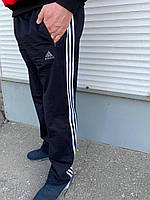 Спортивные мужские штаны прямого кроя с полосками