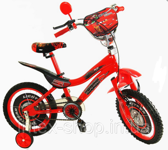 Велосипед 14« дитячий 141410-C зі дзвінком, дзеркалом, з вставками в колесах