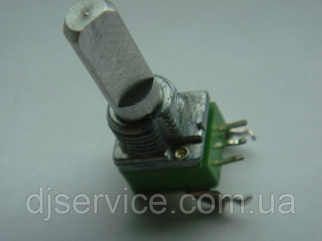 Потенціометр ALPHA C10K 20 mm (горизонтальний) noMID для звукових карток, фото 1