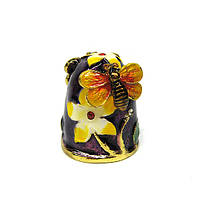 Декоративный наперсток Пчела на цветке из металла