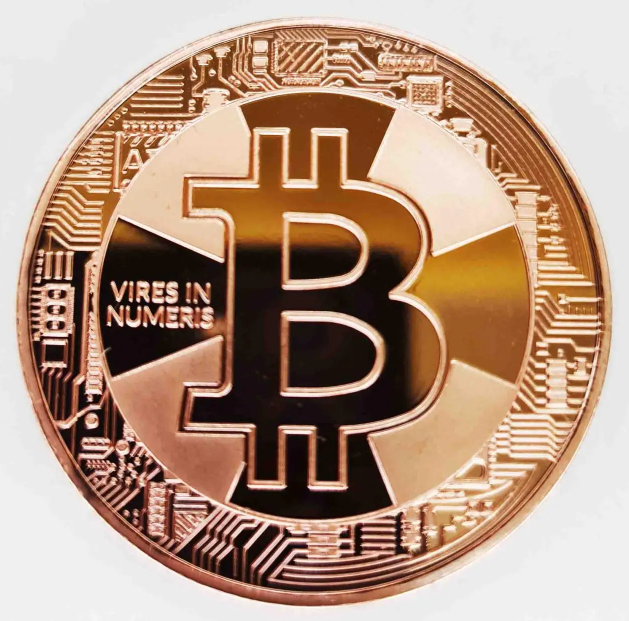 Монета сувенірна Bitcoin колір мідь