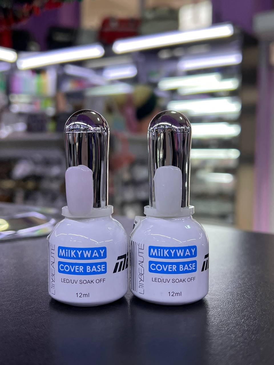 База каучукова Lilly Beaute Cover Base Milkyway, 12 мл молочна (2 кольори)