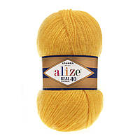 Alize ANGORA REAL 40 (Ангора Реал 40) № 216 желтый (Полушерстяная пряжа, нитки для вязания)