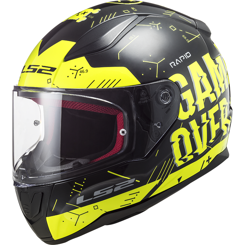 Мотошолом LS2 FF353 rapid player h-v yellow