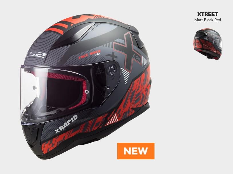 Мотошолом LS2 FF353 rapid xtreet matt black red, фото 1