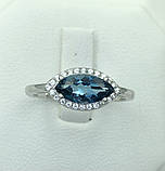 Срібне кільце з натуральним топазом, фото 3
