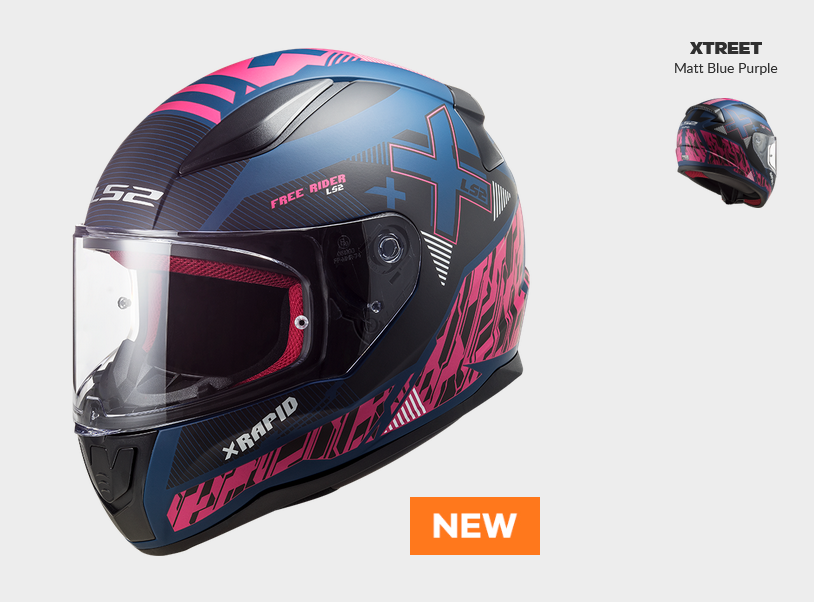 Мотошолом LS2 FF353 rapid xtreet matt blue purple