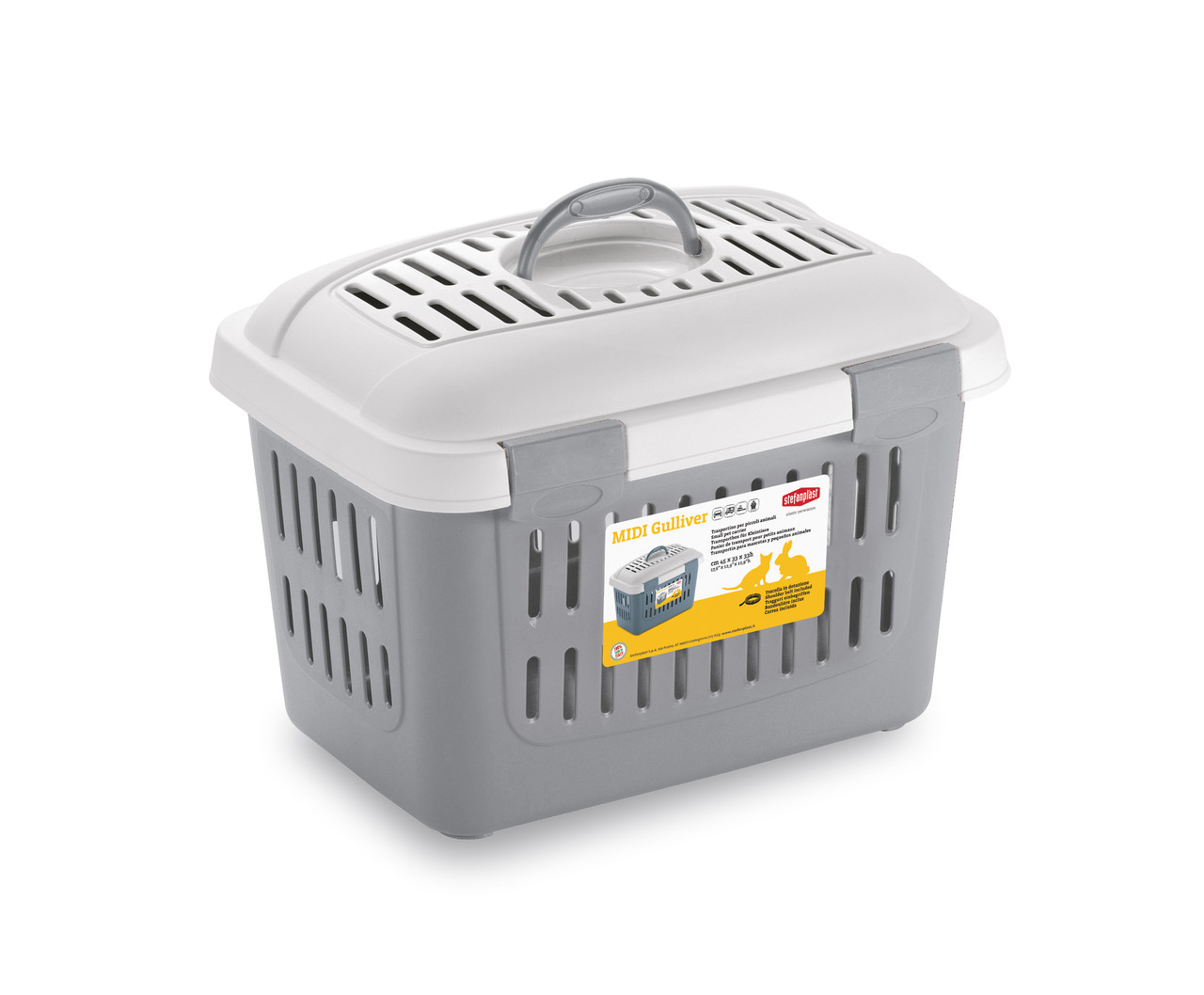 Переноска Stefanplast Midi Gulliver 45*33*33 см (білий/сірий)