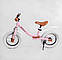 Дитячий велобіг 12'' з ручним гальмом Рожевий для дівчаток CORSO Triumph, сталева рама, підніжка, фото 2
