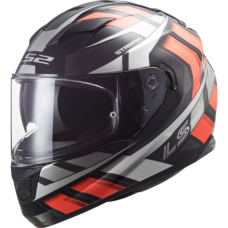 Мотошолом LS2 FF320 stream evo loop black fluo orange, фото 1