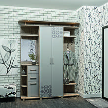 Передпокій з ДСП Силует 3 дуб сірий/попелястий крафт Світ Меблів