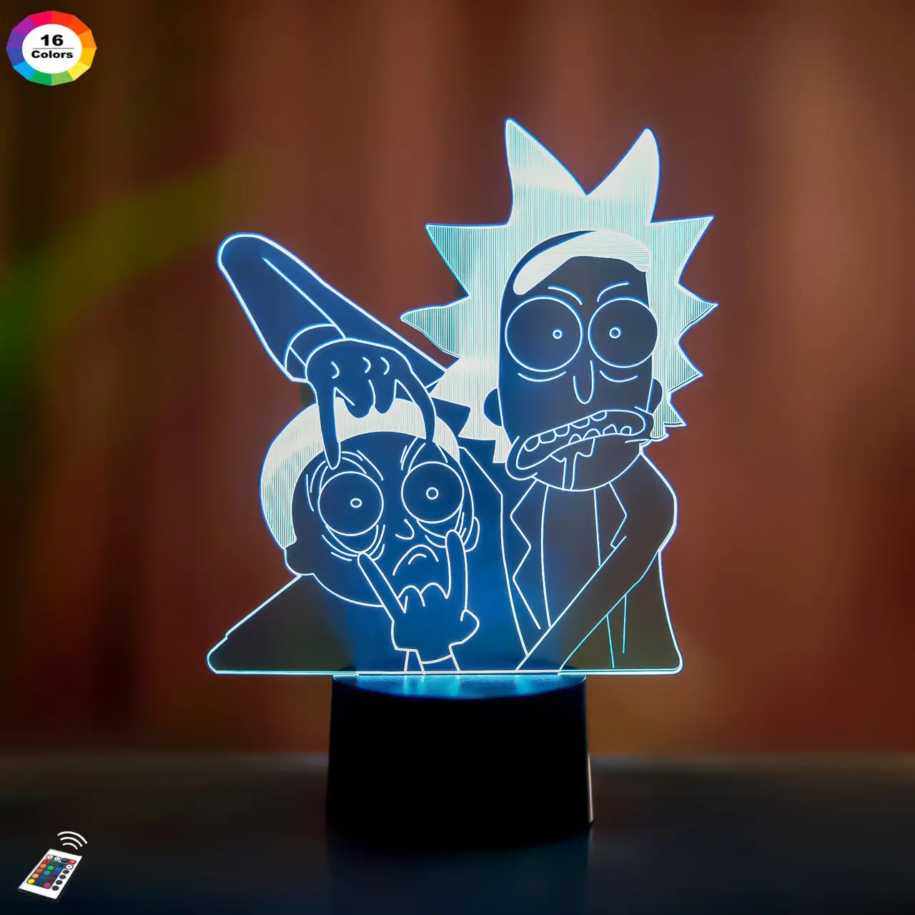 3D світильник нічник з пультом "Рик і Морті" 3DTOYSLAMP
