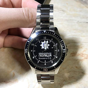 Годинник Q&Q з логотипом Національна поліція України ,іменний годинник, годинник з Вашим логотипом або фото