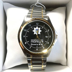 Годинник наручний CASIO з логотипом (Національно Поліція України) ,іменний годинник, годинник з Вашим логотипом або фото